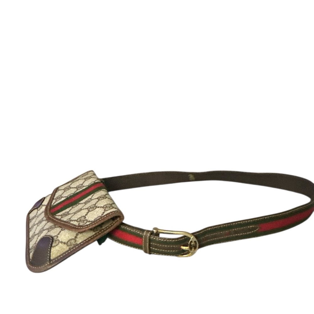 Gucci Vintage Sherry Line Green/Red Belt 35" UNISEX *Belt Only*